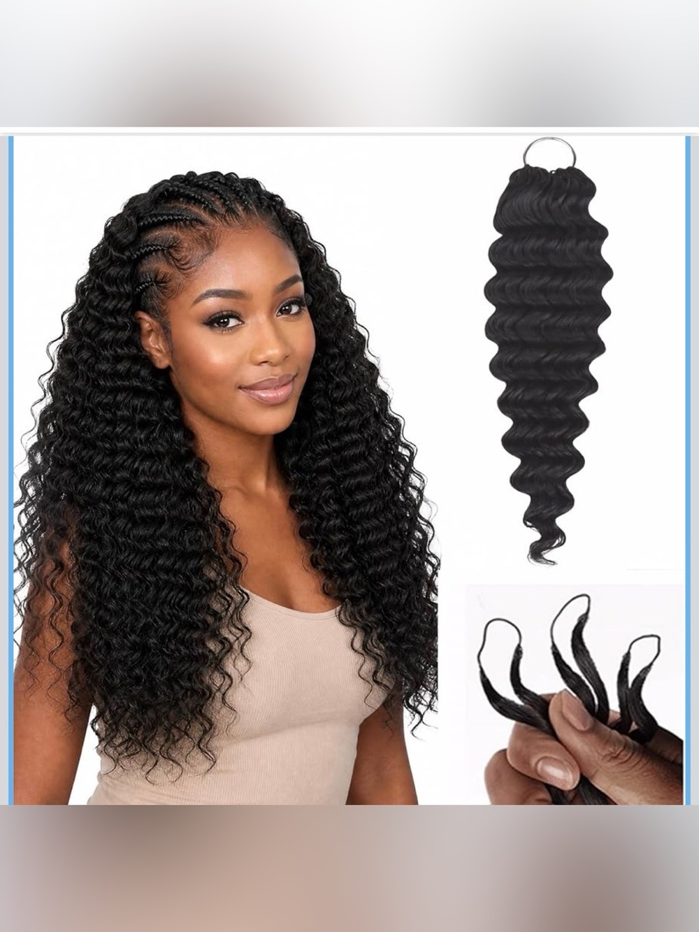 Lashey Miracle Knots Crochet Human Hair, 16-Inch, Natural Black, 50g (45 Strands